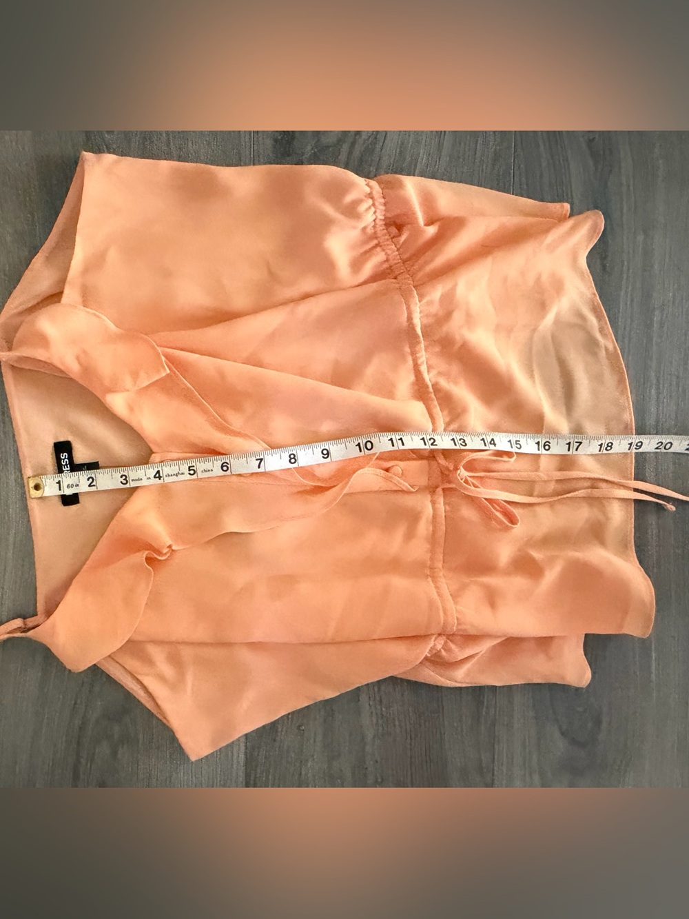 Express Peach Ruffle Tie-Front Cami - Picture 8 of 8